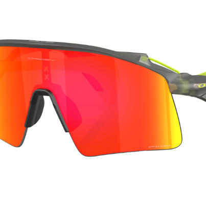 Oakley Stunt Wing Sunglasses with red and orange lenses on a white background