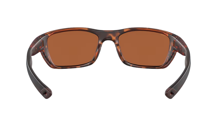 Costa Sunglasses with tortoiseshell frame and green mirror lenses on a white background
