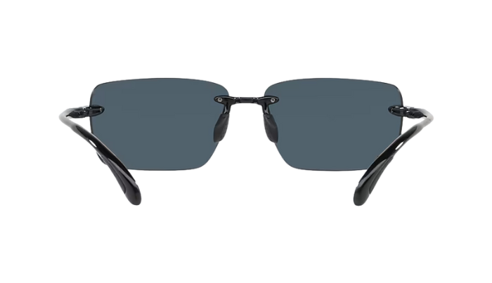 Rimless Costa Sunglasses with gray lenses and black frames on a white background