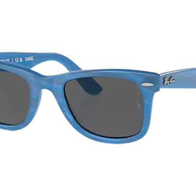 Blue Ray-Ban RB2140 sunglasses with a white background
