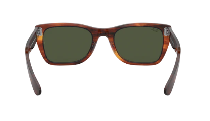 RayBan Sunglasses with tortoiseshell frame and dark lenses on a white background