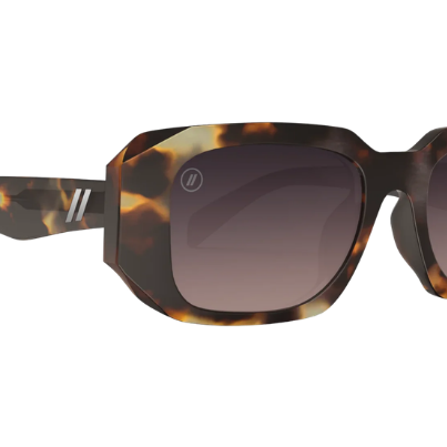 Blenders sunglasses with tortoiseshell frame and dark lenses on a white background