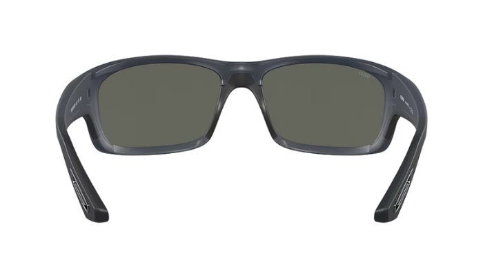 Costa Sunglasses with polarized gray lenses and midnight bkue frame on a white background