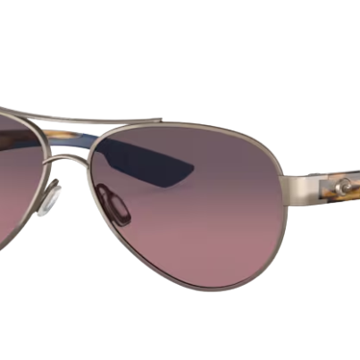 Aviator Costa sunglasses with a gradient pink lens on a white background
