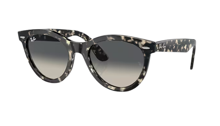 Ray-Ban Sunglasses with tortoiseshell frame and gradient lenses on a white background
