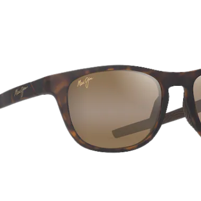 Maui Jim Sunglasses with tortoiseshell frame and brown lenses on a white background Melemele