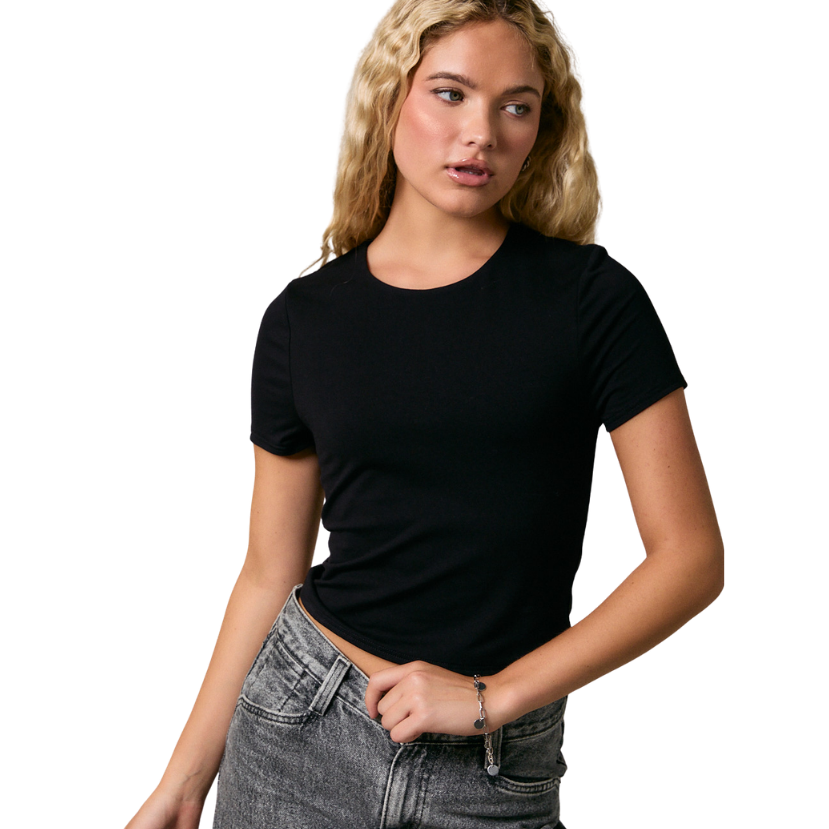 Britt Double Lined Short Sleeve Baby Tee