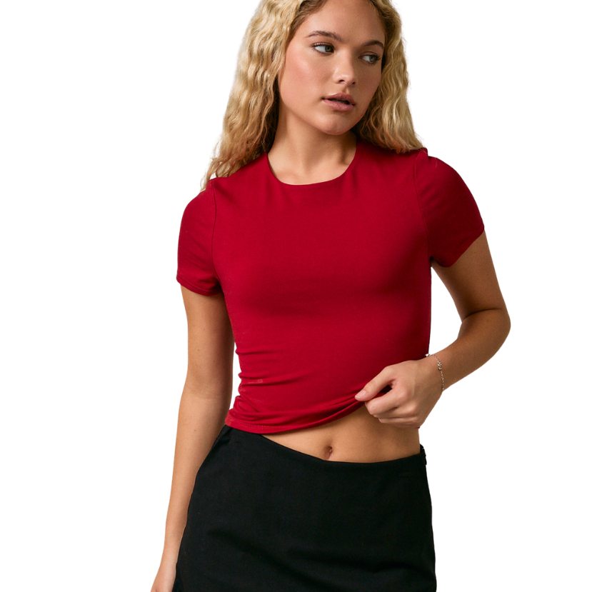 Britt Double Lined Short Sleeve Baby Tee