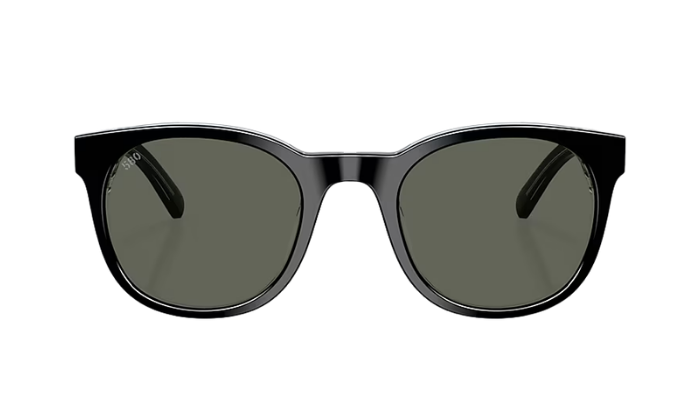 Black Costa sunglasses with polarized dark lenses on a white background
