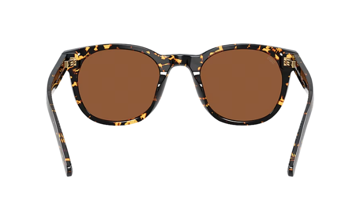Costa Sunglasses with tortoiseshell frame and brown polarized lenses on a white background
