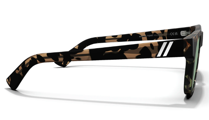 Blenders Sunglasses with a tortoise frame on a white background