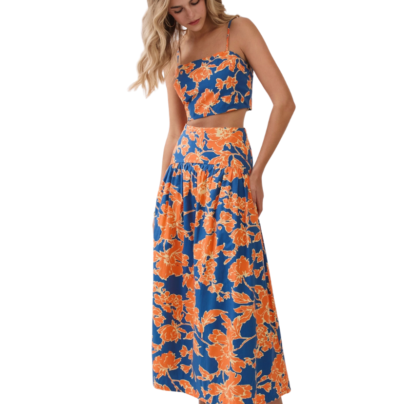 Nat Floral Maxi Skirt