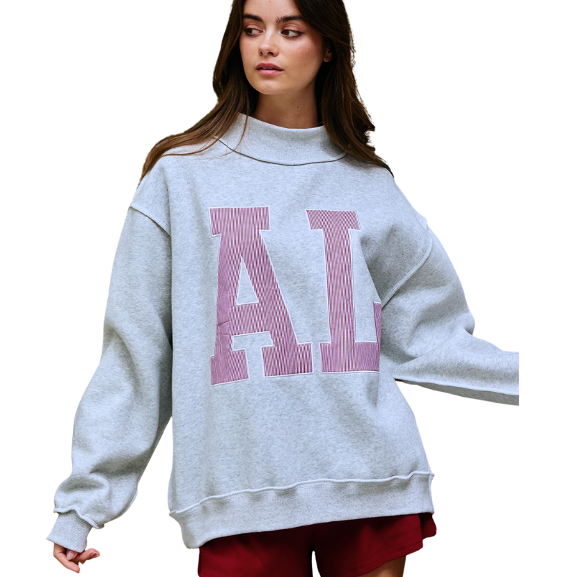 AL Embroidered Mockneck Sweatshirt