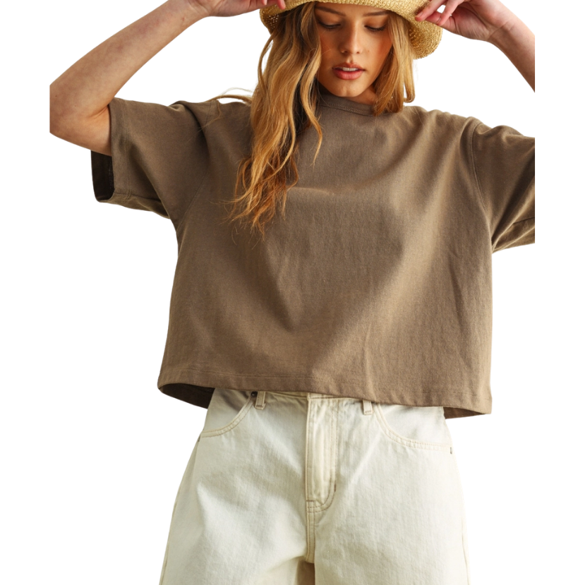 Linen Knitted Short Sleeve Top