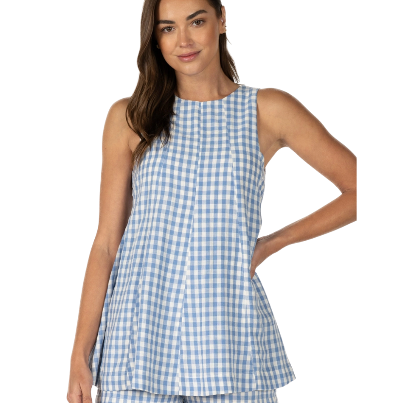 Charlie Gingham Sleeveless Baby Doll Romper
