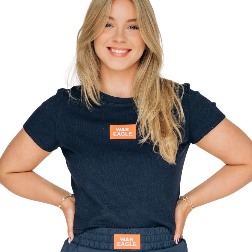 The Raegan Ribbed Baby Tee War Eagle