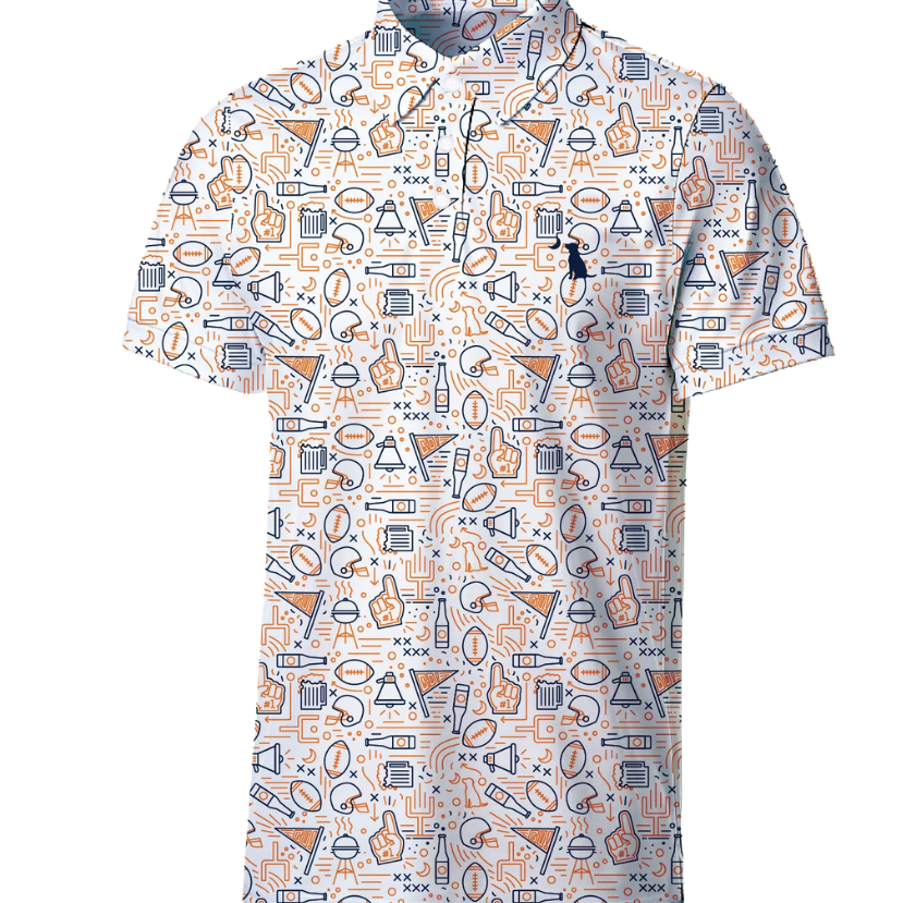 Local Boy - Dirty Myrtle Polo - Collegiate Game Day Navy-Orange
