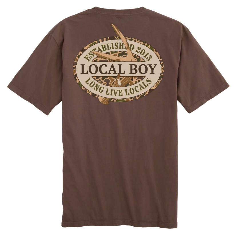 Local Boy - Old School Antler Oval Ss Tee