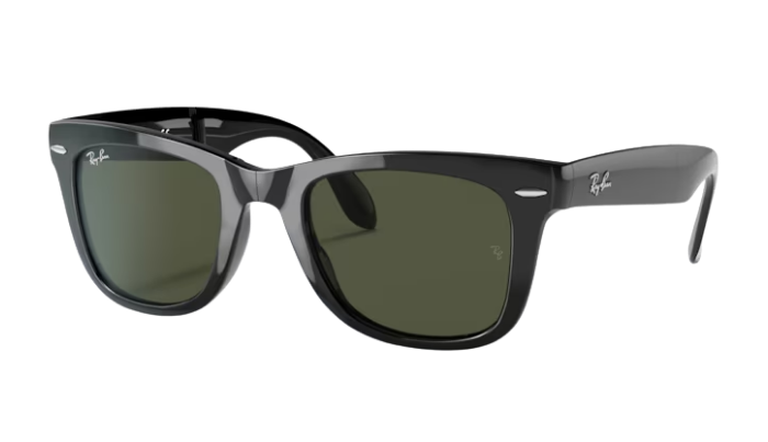 Black RayBan sunglasses with a white background