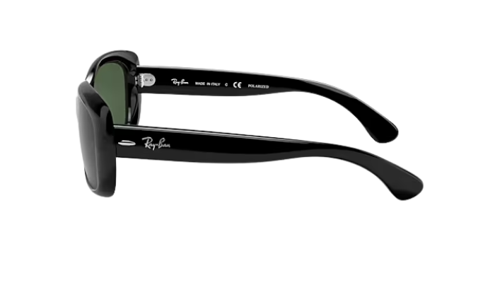 Black Ray-Ban sunglasses on a white background