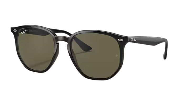 Ray-Ban Black sunglasses with a white background