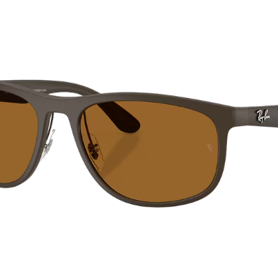Ray-Ban RB4468 Sunglasses with brown lenses and black frame on a white background