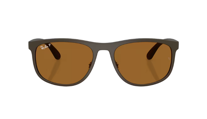 Ray-Ban RB4468 Sunglasses with brown lenses and black frame on a white background