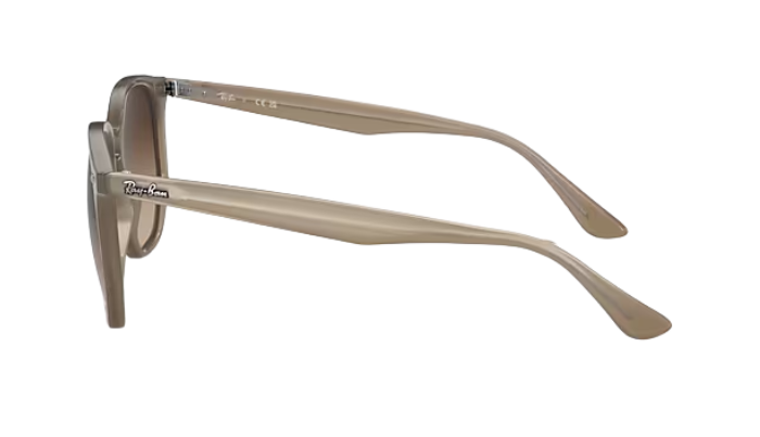 Beige Ray-Ban sunglasses with gradient lenses on a white background