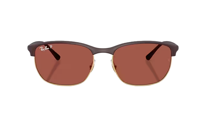 Ray-Ban RB4469 Sunglasses with brown lenses and dark frames on a white background