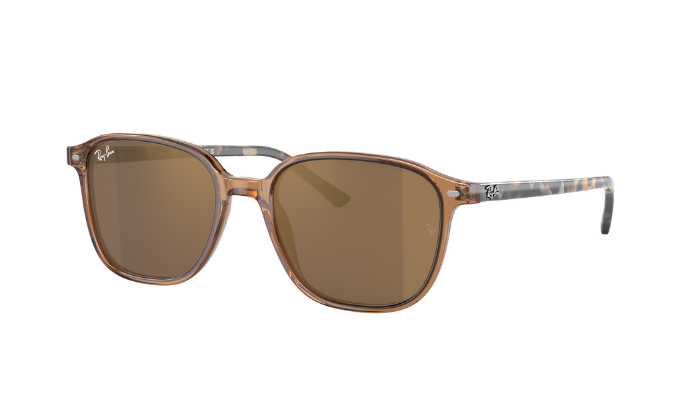 Ray-Ban Sunglasses with brown lenses and tortoiseshell frame on a white background