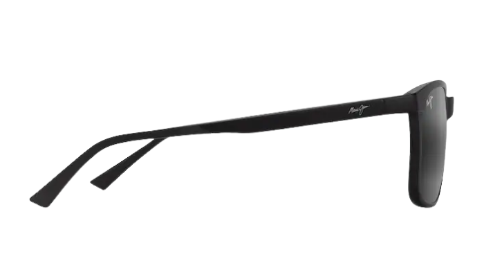 Black sunglasses with Maui Jim logo on a white background