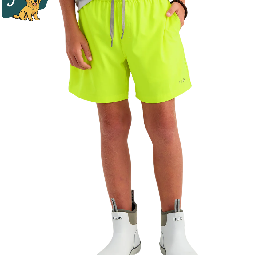Person wearing bright yellow shorts and white boots on a white background with 'Youth' logo.