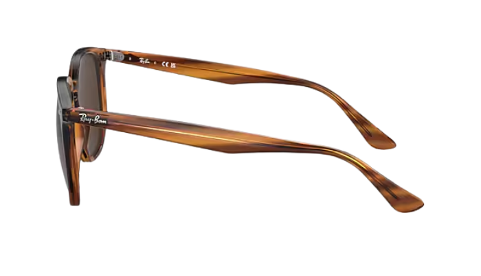 Brown Ray-Ban tortoiseshell sunglasses with dark lenses on a white background