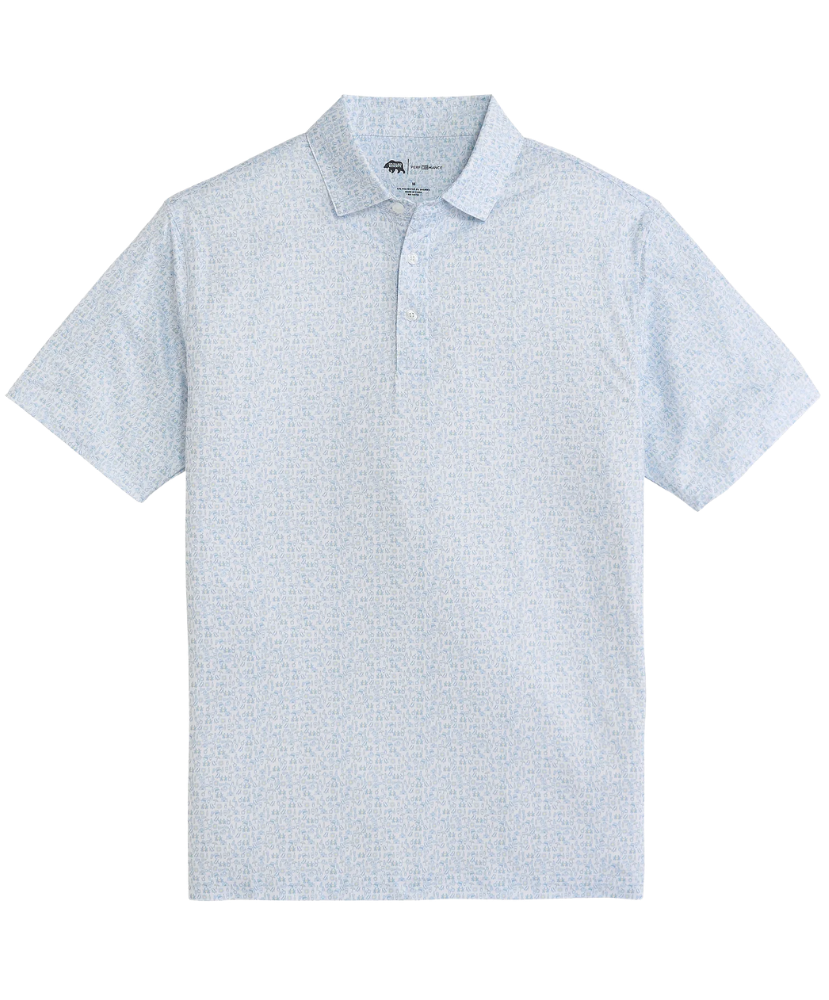 Light blue ONWARD RESERVE polo shirt on a white background