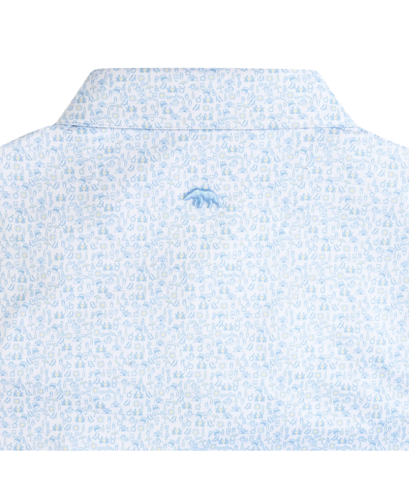 Light blue ONWARD RESERVE patterned shirt with a small logo on a white background