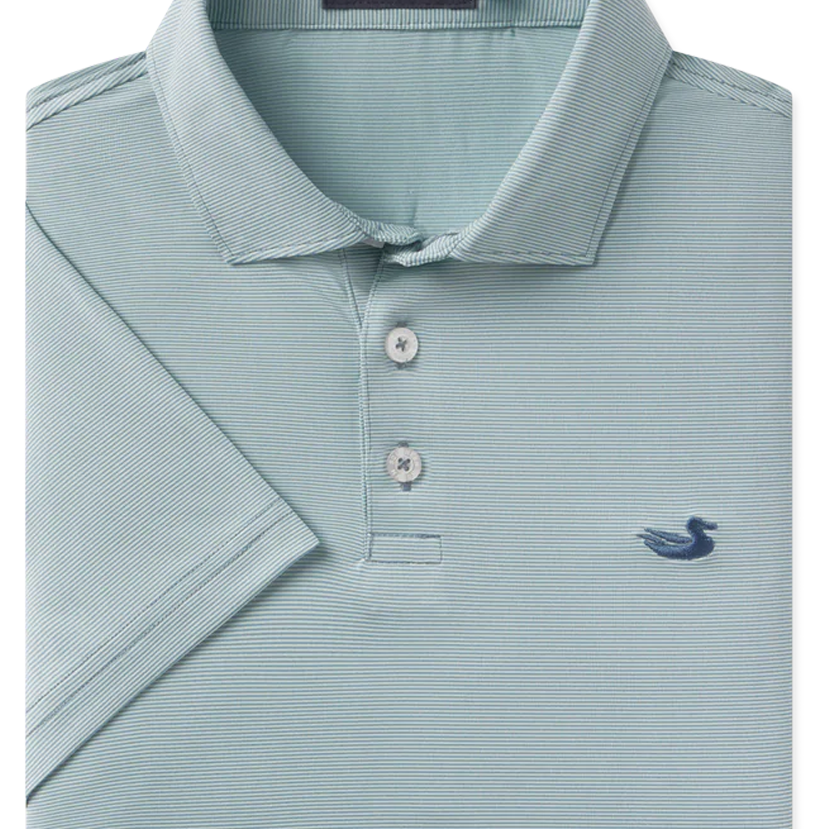Southern Marsh - Youth Bermuda Performance Polo - Wellington Stripe