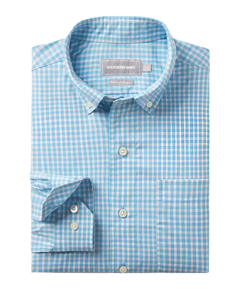 Samford Check Button Up - Hydrangea