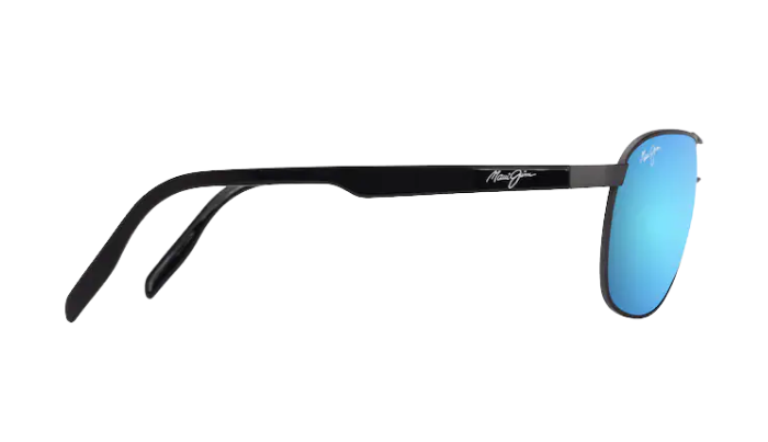 Maui Jim Aviator Castles Sunglasses with blue reflective lenses on a white background