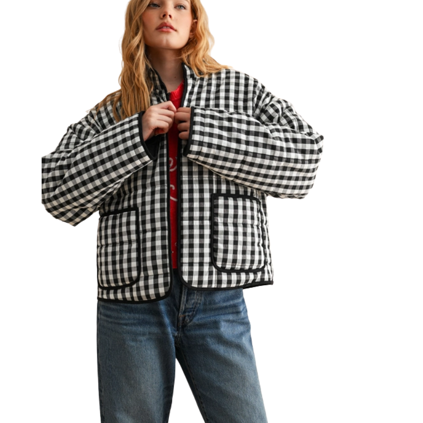 Ellison Gingham Print Jacket