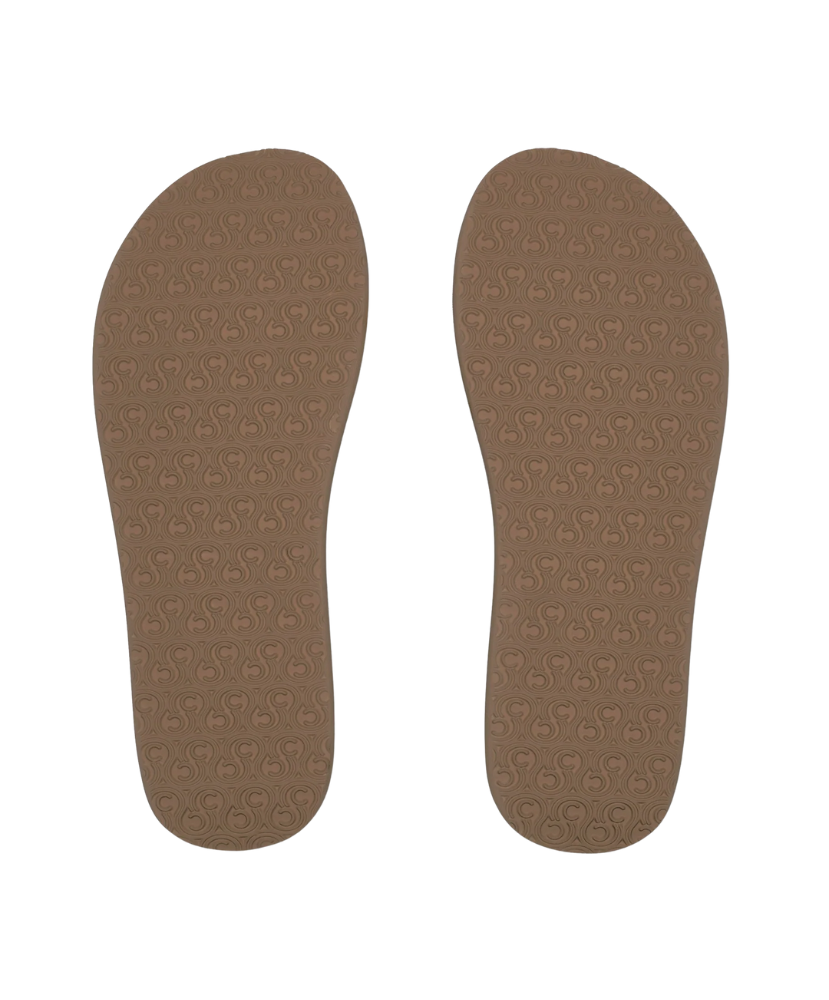 Brown shoe insoles on a white background