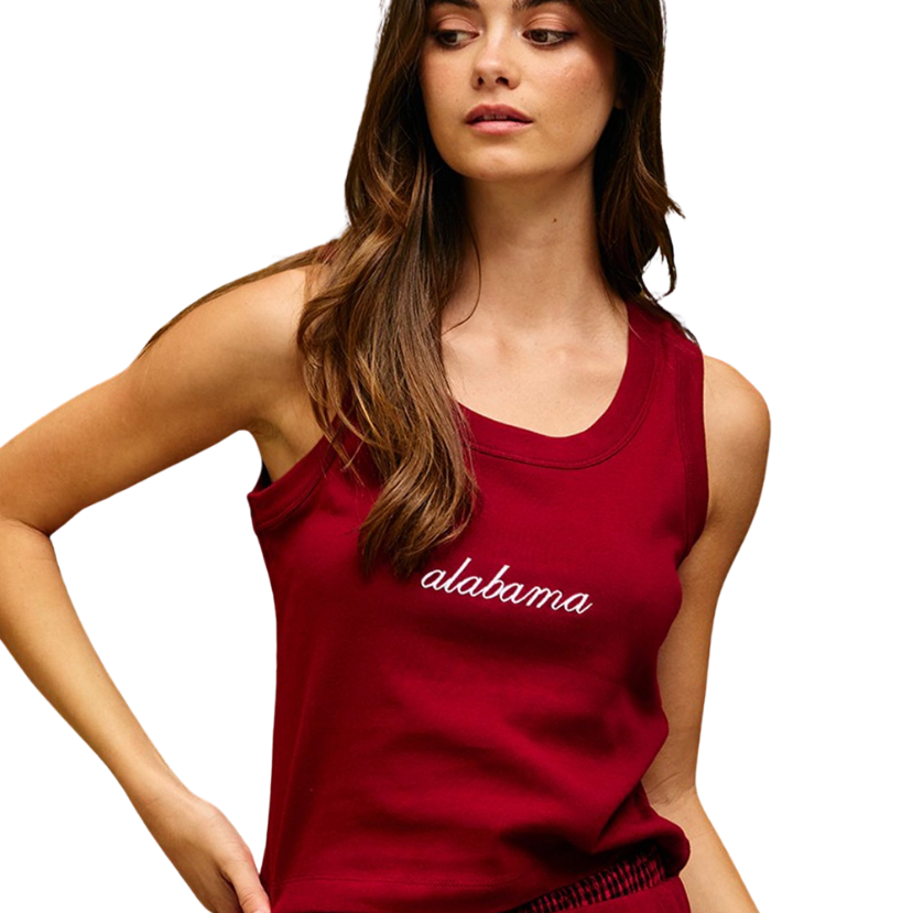 ALABAMA Embroidered Ribbed Tank