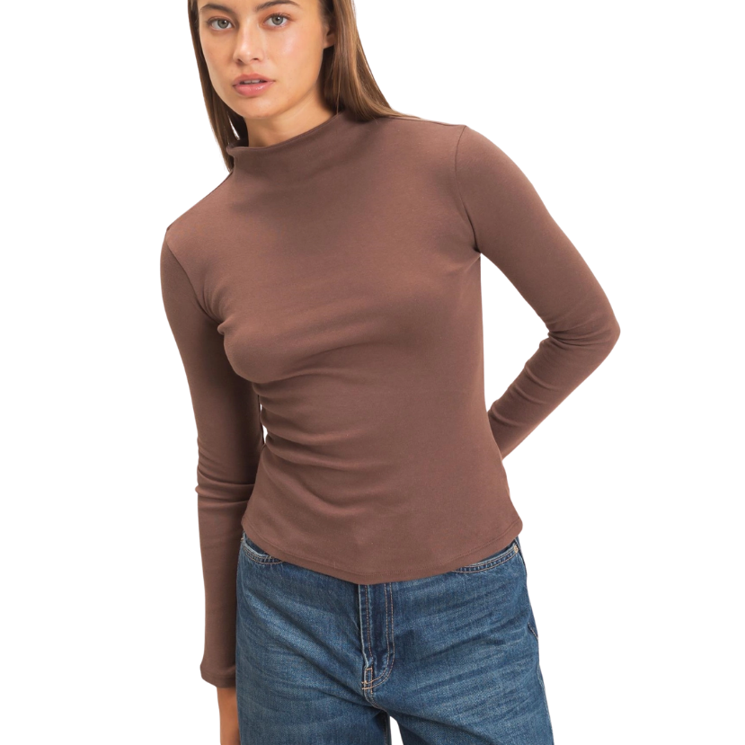 Midnight Muse Mockneck Fitted Top