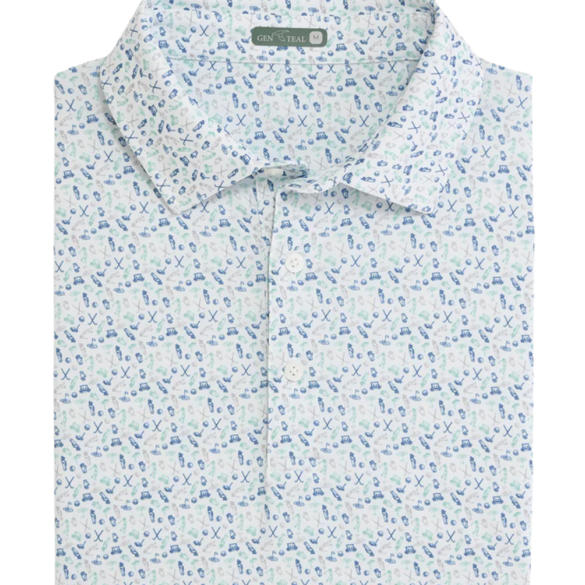 Genteal Apparel - Caddies Choice Printed Performance Polo