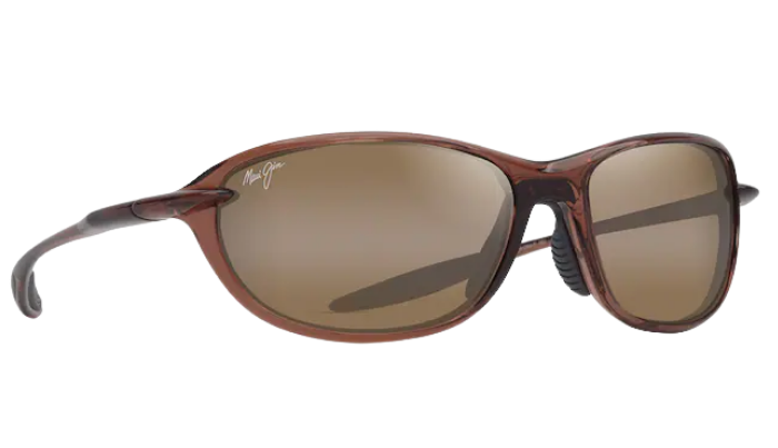 Maui Jim Polarized Sunglasses with brown frame and lenses on a white background