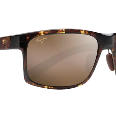 Maui Jim Sunglasses with tortoiseshell frame and brown polarized lenses on a white background