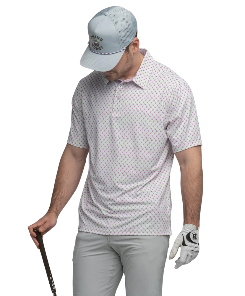 Gray cap with 'Swing Boost' logo and an transfusion on a white background