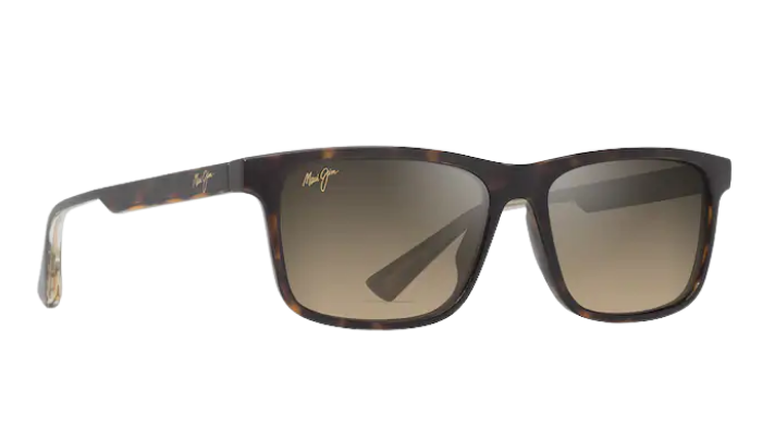 Maui Jim polarized Sunglasses with tortoiseshell frame and brown gradient lenses on a white background