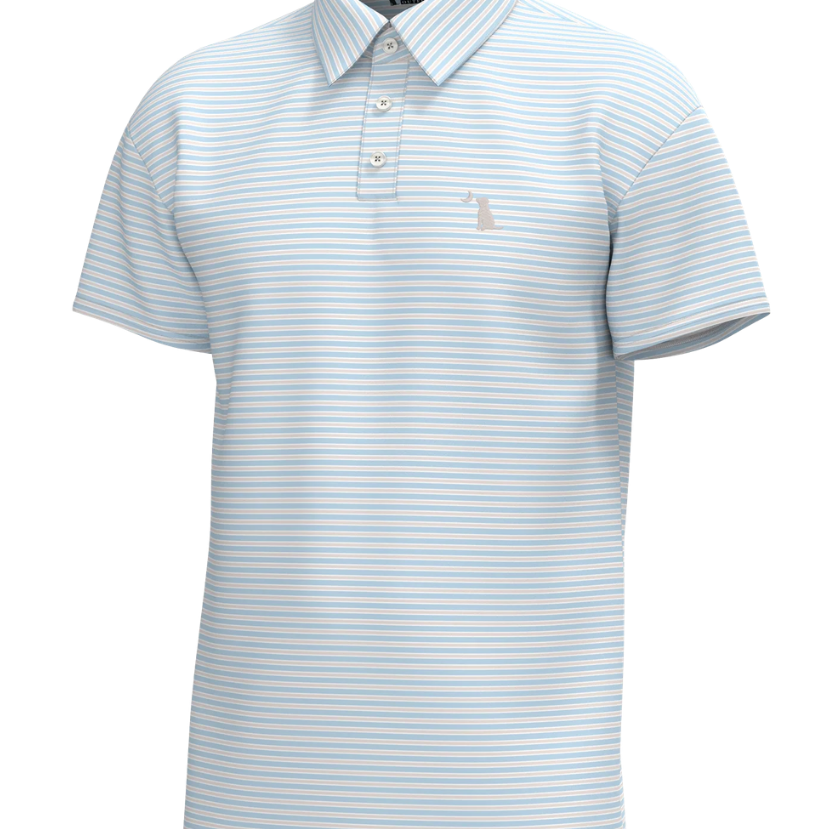 Local Boy Short-sleeve polo shirt with a striped pattern on a white background