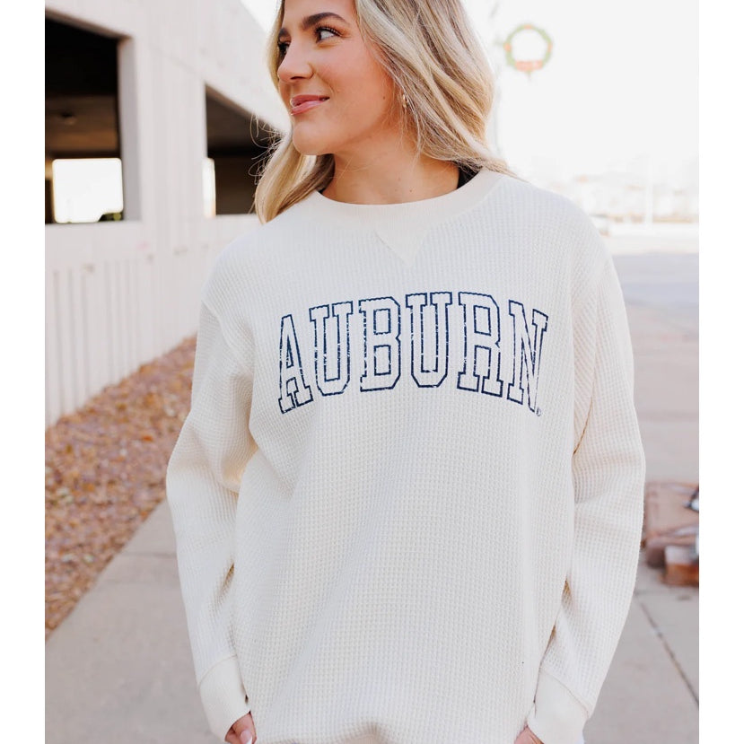 Auburn Outline Waffle Crew