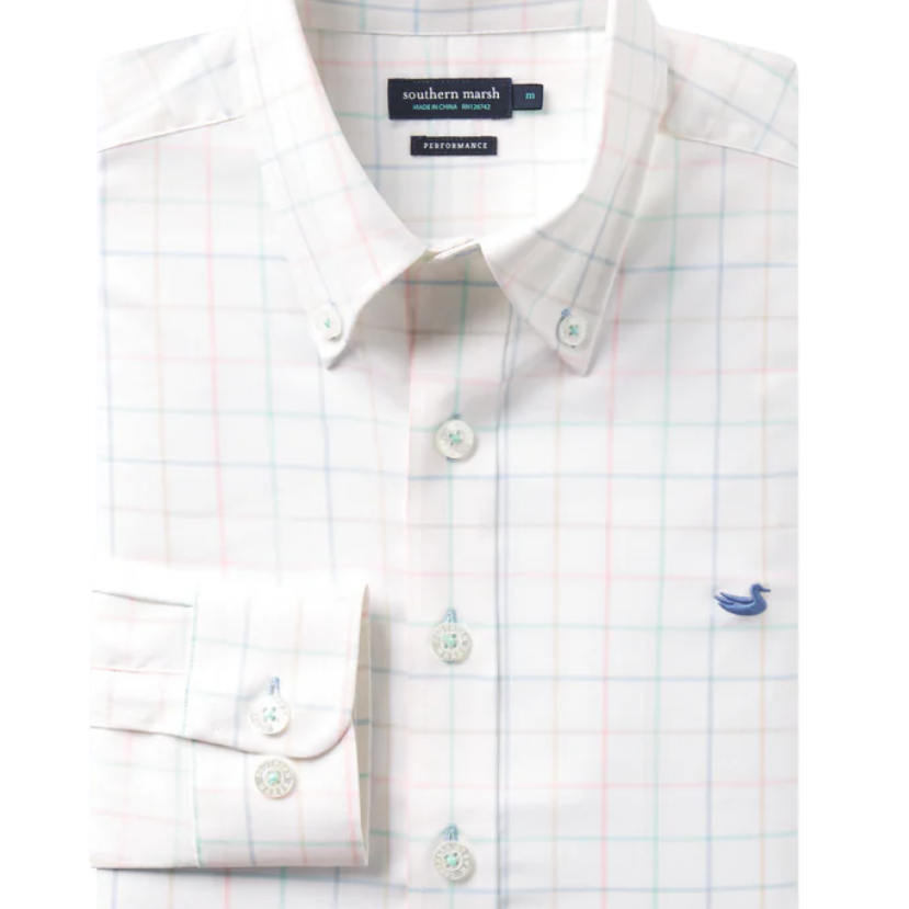 Southern Marsh - Lockhart Windowpane Performance Dress Shirt